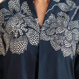 JISORA Printed Shawl Neck Pure Cotton Tunic With Trouser Co-Ords image 4