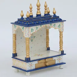 home decor international Handmade Multicolor Mango Wood & MDF Pooja Mandir image 4
