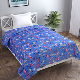 MORADO Blue & Yellow Printed 190 GSM Single Bed Duvet Cover With Zipper-image-17