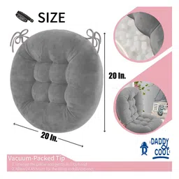 DADDY COOL Set of 2 Velvet Round Chair Cushion image 4