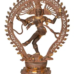 Exotic India Brown & Gold-Toned Nataraja Idol Showpiece-image-68