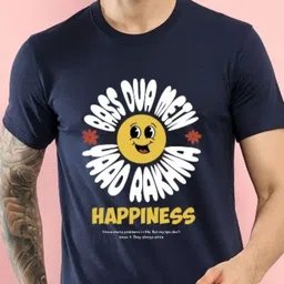 T.T. Men Typography Printed Round Neck Cotton Slim Fit T-shirt image 4