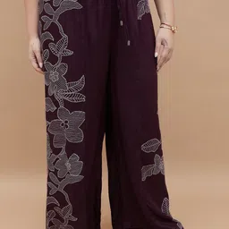 Nexus by Lifestyle Women Floral Printed Mid-Rise Wide Leg Trousers-picture-18