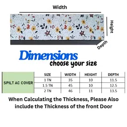 Kalra Magic 2Pcs Grey & White Printed Outdoor & Indoor Air Conditioner Covers image 3