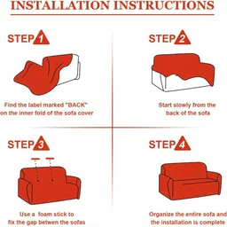 House of Quirk Solid Jacquard Double Seater Sofa Cover with Arms image 5