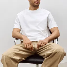 Q CUT Round Neck Pure Cotton Oversized T-shirt image 5