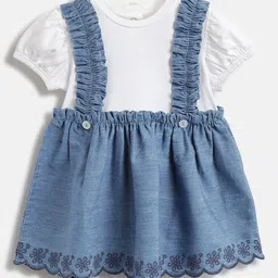 Chicco Embroidered Denim Fit & Flare Dress-image-5