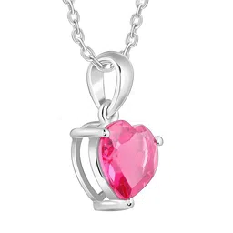 GIVA 925 Silver Rhodium-Plated Heart Shaped Love Me Pendants with Chain image 3