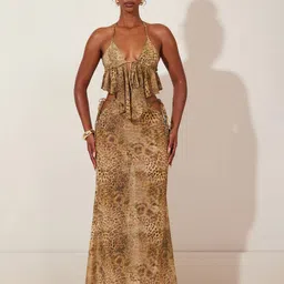 LULU & SKY Animal Printed Shoulder Straps Top With Skirt Co-Ords-picture-39