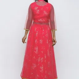 KALINI Printed Foil Print Ready to Wear Lehenga & image 5