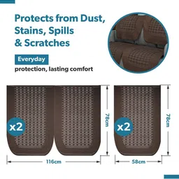 Aura Brown Cotton Sofa Cover image 5