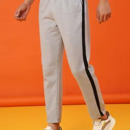 V-Mart Men Regular Fit Mid-Rise Track Pants With Side Stripes image 4