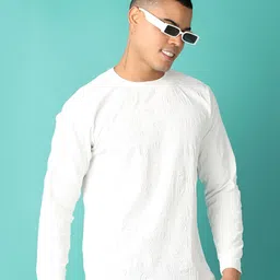 V-Mart Men Self Design Round Neck Cotton Slim Fit T-shirt-picture-25