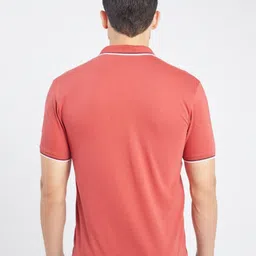 PRORIDERS Men Solid Red Regular Fit Polo T-shirt image 4