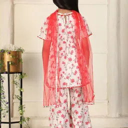 Cutiekins Girls Floral Printed A-Line Kurta with Palazzos & Dupatta image 4