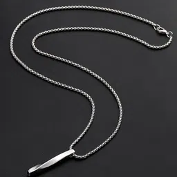 Designs & You Stainless Steel Silver-Plated Oval Pendants With Chains-picture-33