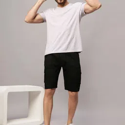 HO BINDAASS Men Mid-Rise Regular Fit Cotton Cargo Shorts image 2