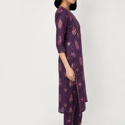 max Women Floral Printed Regular Pure Cotton Kurta with Trousers & With Dupatta image 4