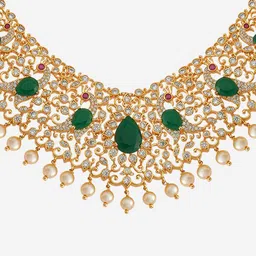 Kushal's Fashion Jewellery Gold-Plated Zircon Studded Party Jewellery Set image 2