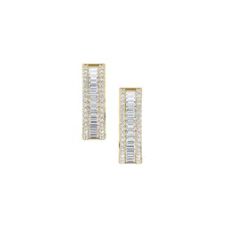 LUNA 14 KT Gold 2.26 Ct Lab Grown Diamond Studded Hoops - 8.5 g image 5