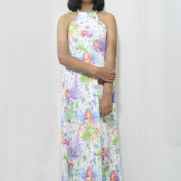 lola  dola Lola Dola Floral Print Halter Neck Maxi Dress image 2