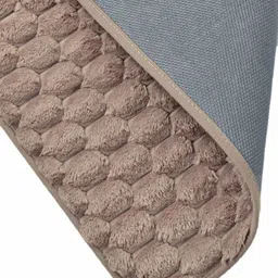 FABINALIV Beige Colored Textured Cotton Anti Skid Doormat image 4