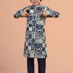 KISAH Boys Printed Regular Kurta with Trousers-image-48