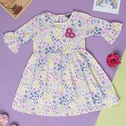 Purple United Kids Print Fit & Flare Dress-picture-36
