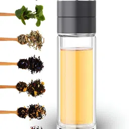 YELONA Transparent & Black Single Glass Solid Double Wall Vacuum Water Bottle-picture-27