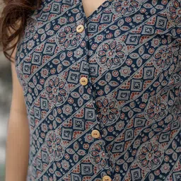 WEAVLLITE Printed Pure Cotton Tunic With Trouser Co-Ords image 3