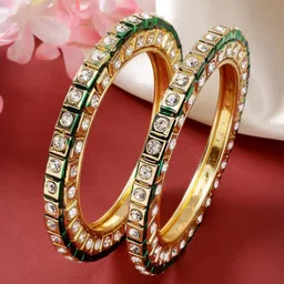 Anouk Set Of 2 Gold Plated Kundan-Studded Bangles-picture-13