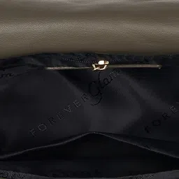 Forever Glam by Pantaloons Colourblocked PU Structured Sling Bag with Tasselled image 4