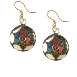 URBANELA Laac Set Of 2 Gold-Plated Circular Drop Earrings image 2