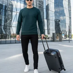 OAKWYN Men Solid Round Neck Long Sleeves Sweatshirt-picture-20