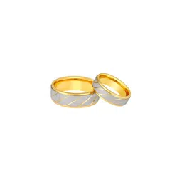 Moneekar Jewels Unisex Set of 2 Gold-Tone Stainless Steel Couple Promise Finger Rings-image-25