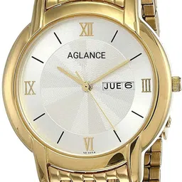 JK_AGAGLANCE 7954 SILVER DIAL ORIGINAL GOLD PLATED WATCH Analog Watch - For Men AGL_JK_AGAGLANCE 7954 SILVER DIAL ORIGINAL GOLD PLATED WATCH-image-0