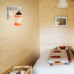 1ST TIME Orange & Orange Textured Wood Abstract Shaped Shaped Wall Lamp image 3