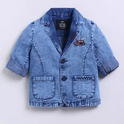 LITTLE COLLARS Boys Embroidered Pure Cotton T-shirt With Trousers & Jacket image 2