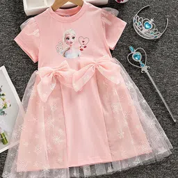Xsole Girls Printed Fit & Flare Dress-image-78