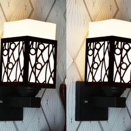 Gojeeva Black Wood Square Shaped Wall Lamp-picture-31