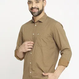 Basics Men Slim Fit Opaque Printed Casual Shirt image 4
