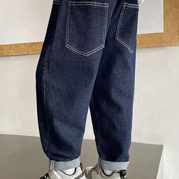 LULU & SKY Boys Tapered Fit High-Rise Slash Knee Jeans image 4