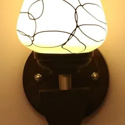 1ST TIME Pack Of 4 Black & White Glass Traditional Spherical Shaped Wall Lamp image 4