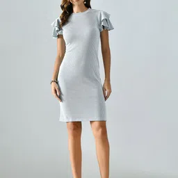 BAESD Women Striped Flared Sleeve A-Line Mini Dress-image-33
