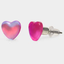MiArcus Girls Iridescent Set Of 4 Heart Shaped Studs Earrings image 5