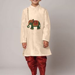DEVOILER Boys Abstract Printed Mandarin Collar Straight Kurta-picture-25