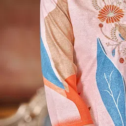 KALINI Women Ethnic Motifs Printed Regular Thread Work Kurta with Trousers & With Dupatta image 4