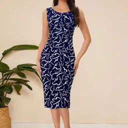 TOOCHKI Women Scribble-Print Sleeveless Bodycon Midi Dress-image-17