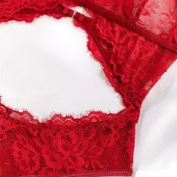 VAGHBHATT Self-Designed Lace Halter Neck Baby Doll image 4