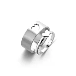 J.S ENTERPRISES Unisex Set Of 2 Stainless Steel Finger Rings image 2
